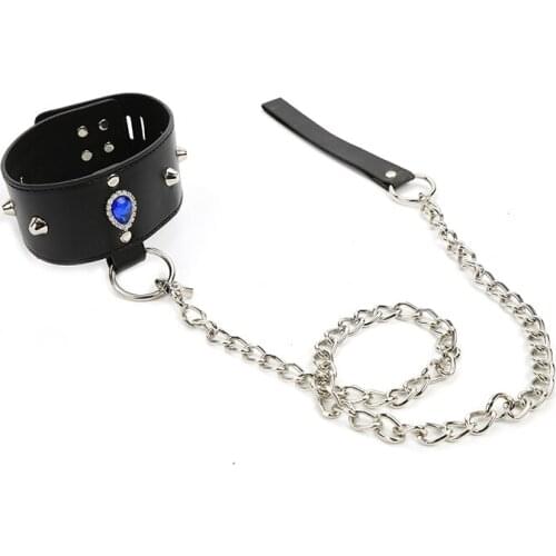 HanHaoBird sex game Black Sapphire Collar Adult Game Supplies Traction Length 85cm Collar Length 45cm