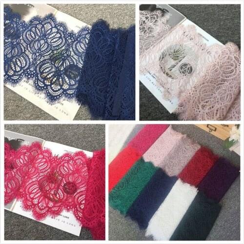 Wide 23CM New European Eyelash Lace DIY Clothing Skirt Sexy Lingerie Decorative Lace Fabric Long 3M