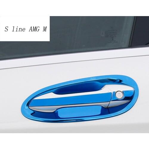Car Styling Door Handle Strips Decoration Outer Door Bowl Covers Stickers Trim For Mercedes Benz CLA C117 GLA X156 A Class W176