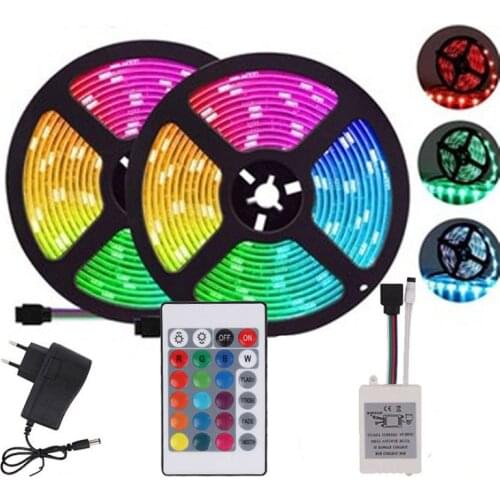 5M Led Strips Lights Waterproof RGB Flexible Tape Led BackLight Lamp Night Light Luminous String for Bedroom TV Stairs Rooms