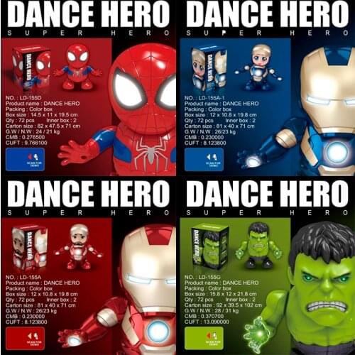 Dancing Music Avengers Iron Man Robot Can Luminous Tony Stark Iron Man Movable Doll Electronic Toy Childrens Gift Hulk Toy