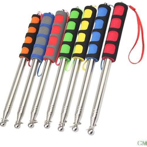 Stainless Steel 1.2M Telescopic Flag Pole Outdoor Flagpole for Teaching Pointer Tour Guide Banner Flagstaff Decoration