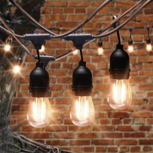 Thrisdar Commercial Grade LED String Lights With S14 2W LED Bulbs EU Connectable Wedding Holiday Christmas Fairy Light Garland