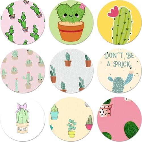 58mm Funny Cartoon Cactus Icons Pins Badge Decoration Brooches Metal Badges For Clothes Backpack Decoration