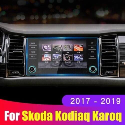 Car Screen Protector Film For Skoda Kodiaq Karoq 2017 2018 2019 2020Tempered Glass Car Navigation Screen Protective Film Sticker