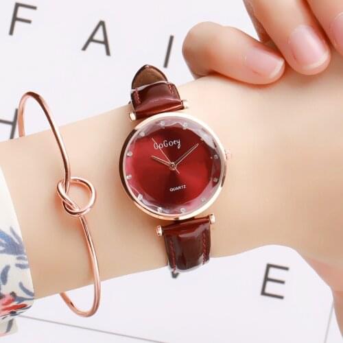 2019 New Brand Retro Women Rhinestone Watch luxury Leather brand womens Watches Hot fashion Women Dress Watch Relogio Feminino