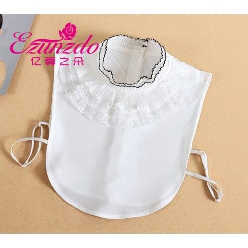 Women collar high Collars Fashion Women Lapel False Collar Cotton Black Lapel Necklace Shirt Fake False Collar Lapel Blouse Top