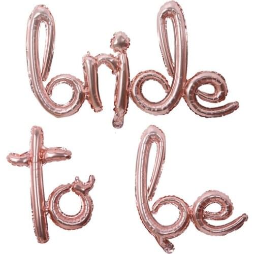 1set 16inch Rose Gold Bride To Be Letter Balloons heart foil Balloon Hen Party Decorations Wedding Bachelorette Party Supplies