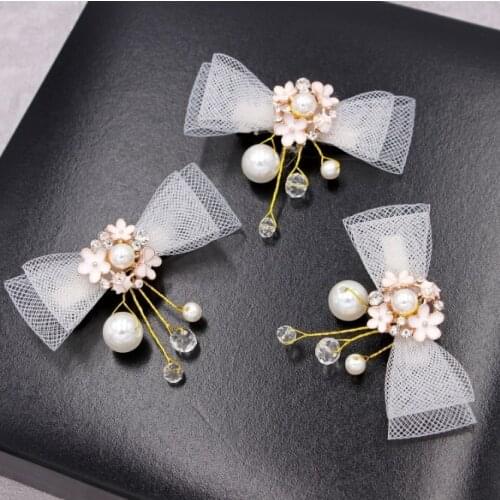 3Pcs/set Cute Little Girls Hair Bows Clips Double Layer Glitter Kids White Hairpins Princess Headdress Accessories