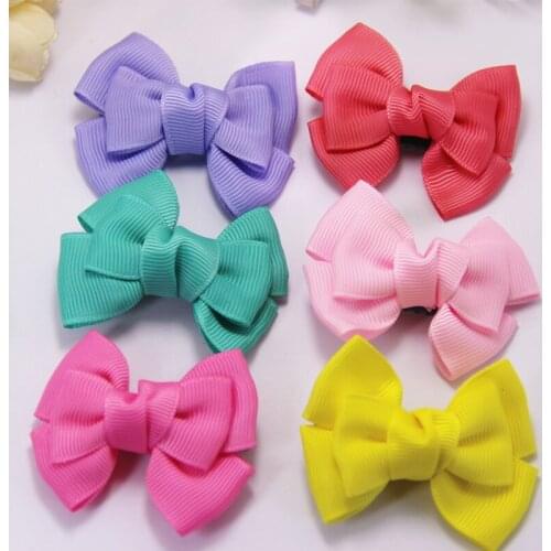 30Pcs/lot 6color New Design Three Layeres Pet Hair Bows Large Solid Hairbows For Pet Hairpin Dog Hair Accessories Pet Supply