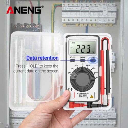 AN101 LCD Pocket Digital Multimeter Backlight AC/DC Automatic Portable Voltmeter Ammeter Ohm Tester