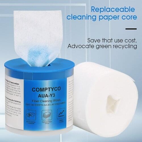 Free shipping AUA-Y3 Fiber Cleaning Wipes Dustfree Paper Fiber Optic Low-lint Wipes Optical Fiber Clean Paper FTTH Tools