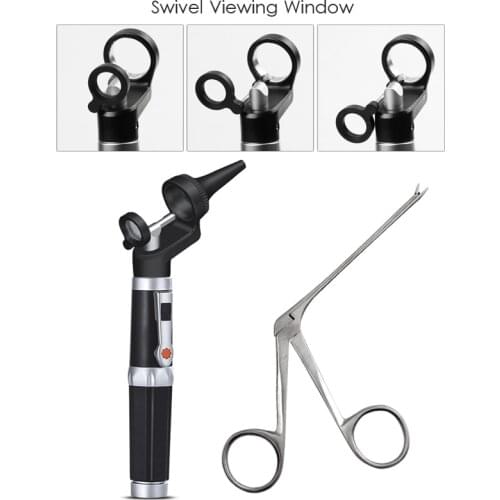 Ear Cleaning Speculum Device LED Nose Earwax Remover Tweezer Hartman Micro Endoscope Alligator Crocodile Forceps Otoscope Set