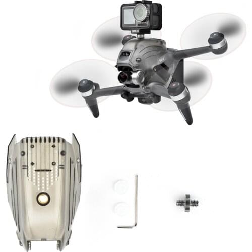 For DJI FPV Top Shell Cover with 1/4 Screw Hole LED Fill Light Kit Headlight Combo Drone Replacement STARTRC Accessories