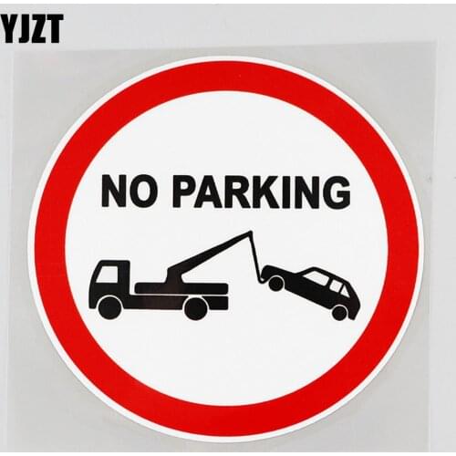 YJZT 11.6CM×11.6CM Traffic Sign No Parking Decal PVC Car Sticker 12C-0769