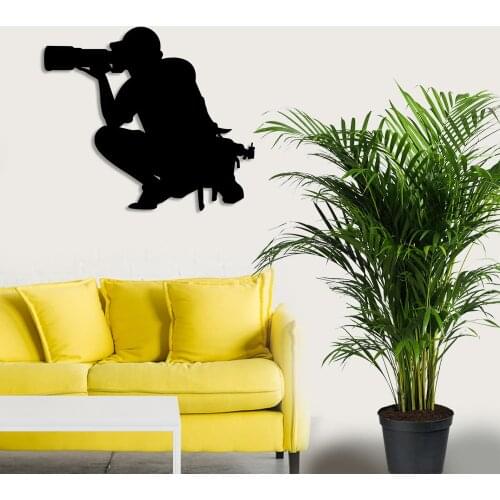 Photographer Taking Pictures Documentary Wall Home Accessory Wooden Table 50x43cm
