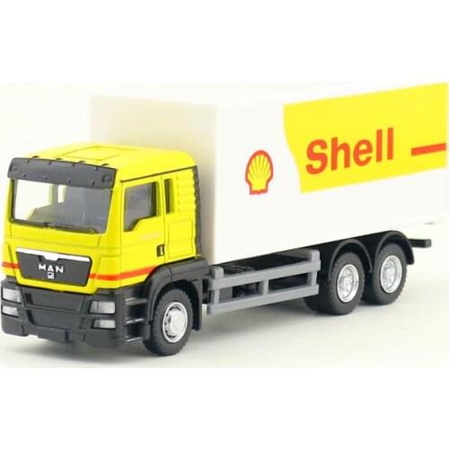 Hot selling 1:64 Shell truck alloy model,simulation engineering transport sliding toy car,childrens birthday gift,free shipping