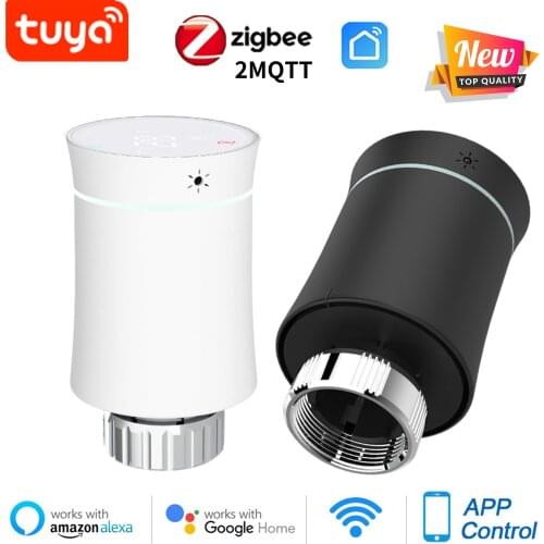 2MQTT Smart TRV Radiator Actuator Valve Programmable Thermostatic Temperature Controller Tuya ZigBee3.0 Support Alexa