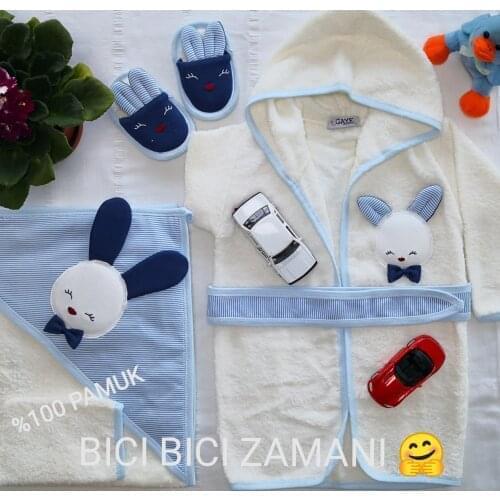 New 2021 Gaye Bebe Baby Boy Terry Bathrobe Set Baby gift Turkey Fast Shipping