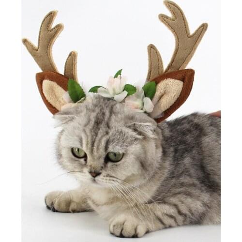 Cat Hat hexagon cat accessories sennvsen fawn horn headband fairy hat pet products