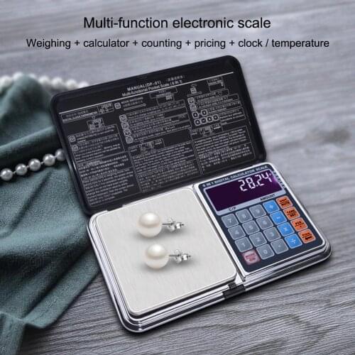 New LCD Digital High Precision 6 In 1 Multi-function Jewelry Scale Calculator 0.1G-500g / 1000g, 0.01G-100g / 200g / 300g / 500g