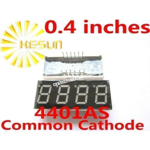 5PCS x 0.4 inches Red Common Cathode/Anode 4 Digital Tube 4401AS 4401BS LED Display Module Light Beads