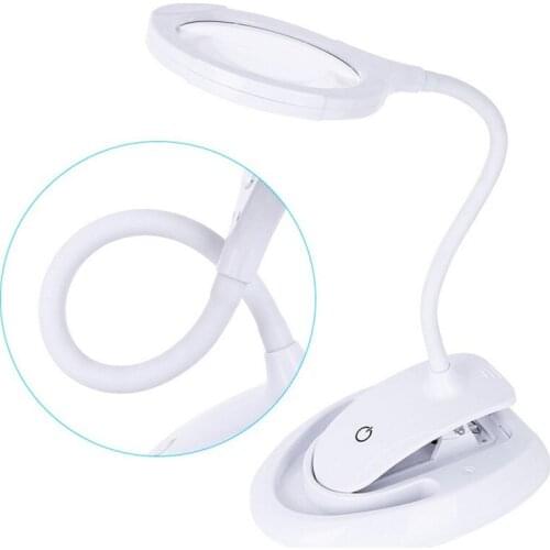 5X 110mm Desktop Table Lamp Light Reading Magnifying Glass 15pcs LED Lamps Illuminated PCB welding Cellphone Repair Magnifier