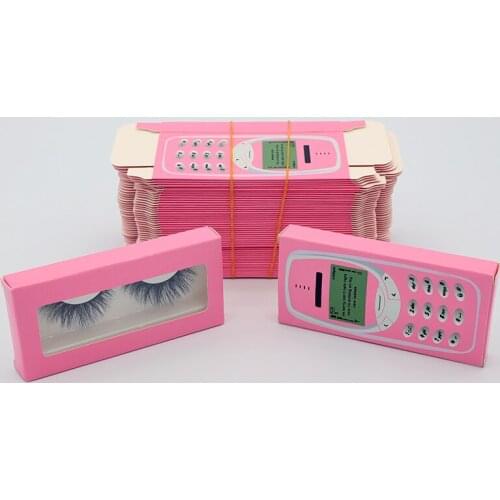 NEW Cell Phone 25mm 3D Mink Lashes Rectangle Cardboard Box False Eyelashes Packaging Box Cosmetic Empty Eyelash Packaging Box