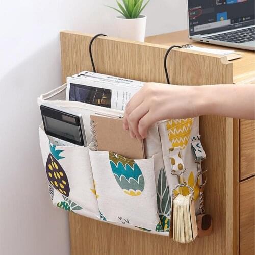 Storage Bag Hanging Space Saving Polyester Bed Bunk Anti-deform Bedside Organizer Bags Classify Grids Water Proof Wide Usages