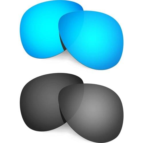 HKUCO For Plaintiff Sunglasses Polarized Replacement Lenses - Blue&Black 2 Pairs