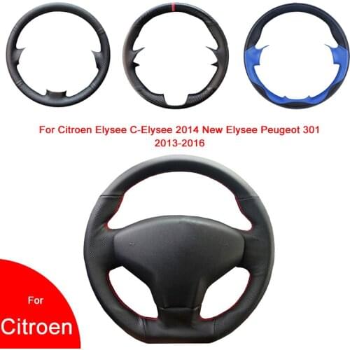 Hand-Stitched Artificial Leather Car Steering Wheel cover For Citroen Elysee C-Elysee 2014 New Elysee Peugeot 301 2013-2016