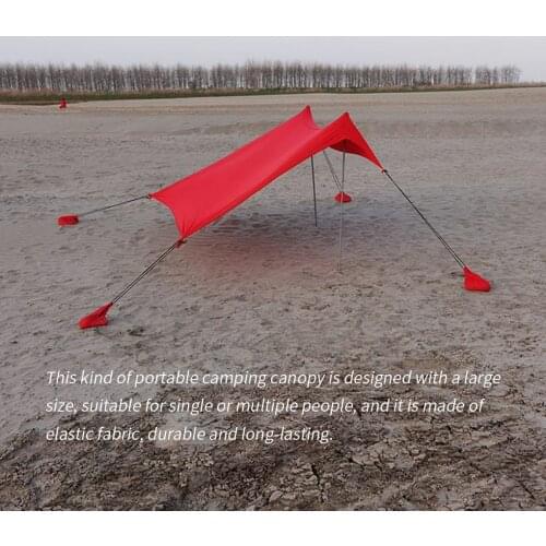 Family Beach Sunshade Lightweight Sun Shade Tent Portable Outdoor Tent Waterproof Foldable Camping Canopy Pole Color Random