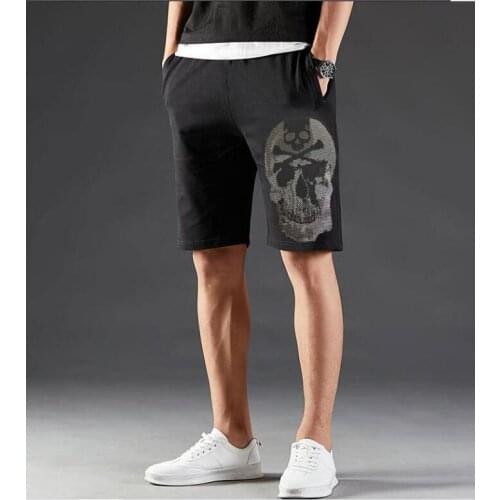 Mens Summer Breeches Shorts 2021 Cotton Casual Diamond stone Black Boardshorts Homme Classic Brand Clothing Beach Shorts Male