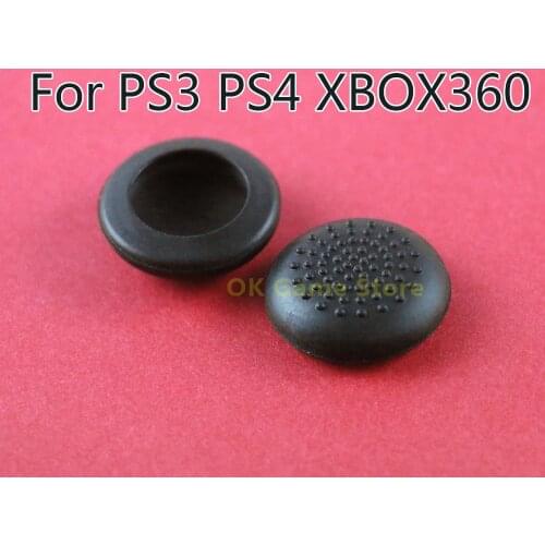 10pcs/lot Replacement Thumb stick Joystick Grips Cap Cover silicone grips caps black for PS4 ps3 xbox360 Wireless Controller