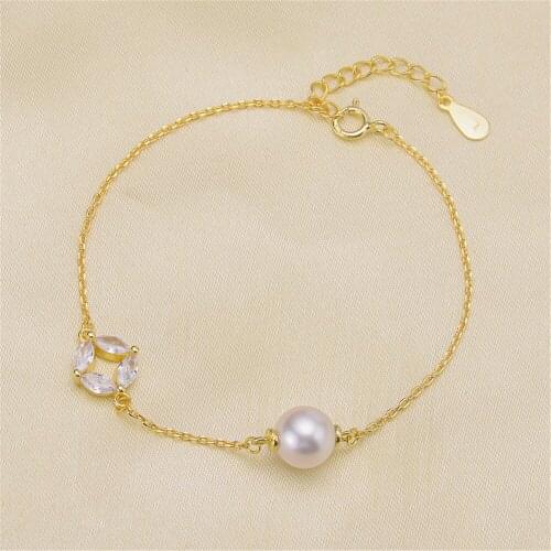 DIY pearl accessories 925 silver pearl jade bracelet empty hold fashion bracelet holder