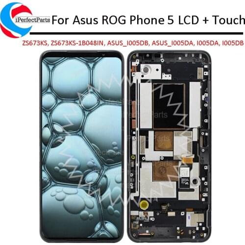 6.78'' For Asus ROG Phone 5 ZS673KS LCD Display With Frame Touch Panel Screen Digitizer Assembly For Asus Rog 5 LCD I005DB