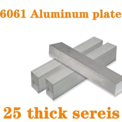 1pc 6061 Aluminum Flat Bar Flat Plate Sheet 25mm thick series with Wear Resistance For Machinery Parts