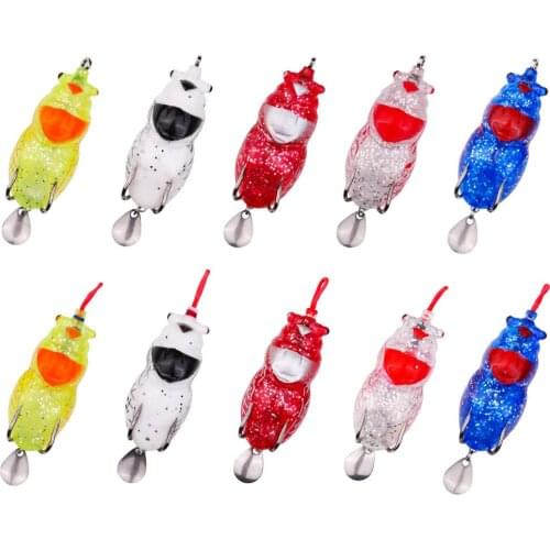 1Pcs Frog Bait 14G With Double Hooks Black Fish Bait Long-distance Modification Simulation Fishing Lure Soft Bait With Sequins