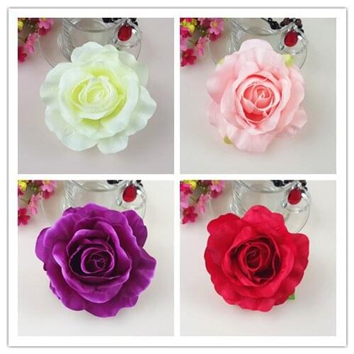 13CM 20pcs 7Colors Artificial Silk Rose Flower Heads DIY Wedding Wall Background Decoration Bridal Bouquet Festival Supplier
