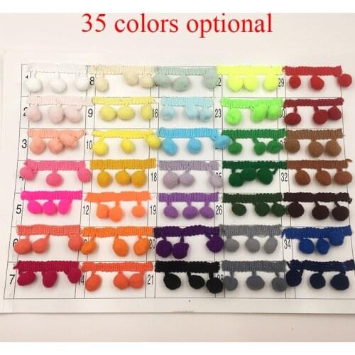 20yards/lot little ball lace Ribbon tassel cotton tassels trimming fringes DIY for sewing bed sheet clothes curtains decoration
