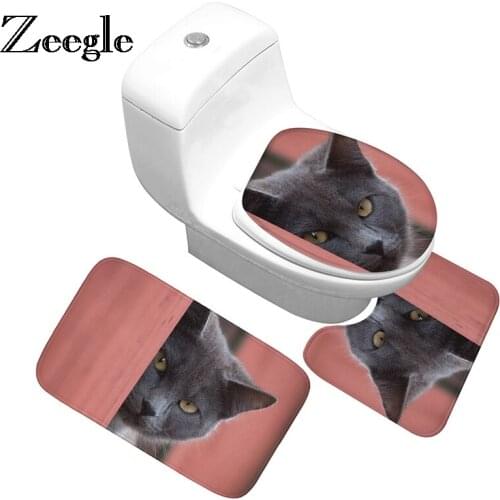 Zeegle 3Pcs Mats For Bathroom Floor Mats Non-slip Bathroom Carpet Bath Rugs Absorbent Toilet Rug Shower Mat Bathroom Rug Set