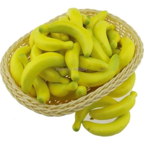 Gresorth 40pcs MINI Artificial Yellow Banana Decoration Fake Fruit Home Party Christmas DIY Material - 3.5 cm