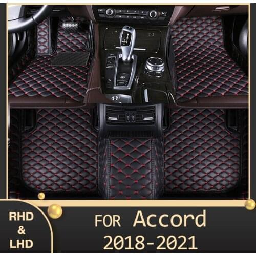 MIDOON Car floor mats for Honda Accord hybrid 2018 2019 2020 2021 Custom auto foot Pads automobile carpet cover