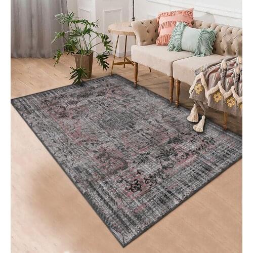 Gri Çizgili Halı şönil orjinal desenli halı oturma odası yatak odası mutfak kaymaz anti alerjik ücretsiz kargo halı