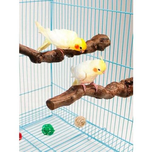 Wooden Bird Stand Perch Bird Parrot Natural Stand Stick Pole Perches Bite Claw Grinding Toy Bird Cage Accessories