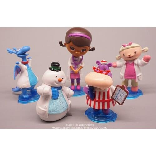 Disney Doc McStuffins 6-8cm 5pcs/set Action Figure Posture Anime Decoration Collection Figurine Toys model for children gift
