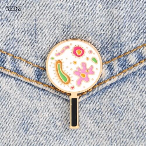 XEDZ Cartoon white round Chinese style ancient fan shape enamel pin men and women metal badge punk clothes lapel brooch gift