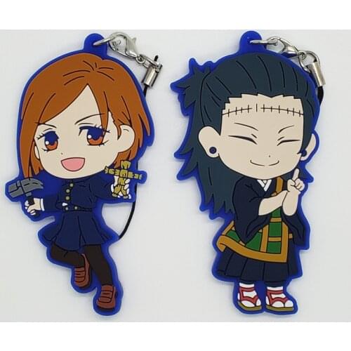 Jujutsu Kaisen Fushiguro Megumi Gojo Satoru Toge Original Japanese anime figure Rubber Mobile Phone Charms Keychain Strap Keyrin