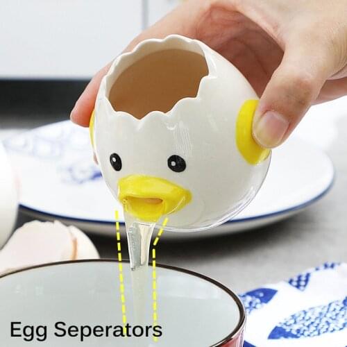 Ceramic Egg Separators Cartoon Chicken Egg Yolk Separator Sifting Tools for Kitchen Egg Dividers Cooking Baking Tools Gadgets