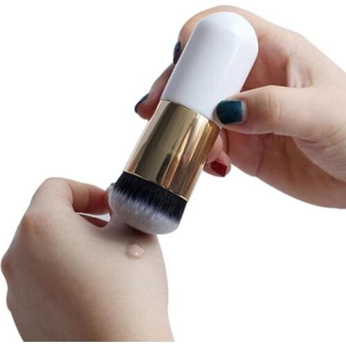 Round Head Makeup Brushes Professional Portable Fashion Blusher Foundation Brush Reusable Highlight Cosmatic Brush Beauty Tool